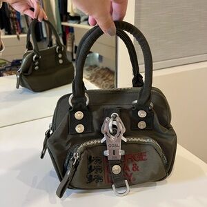 George Gina & Lucy Stylish Olive Mini Bag with Embroidered Accents